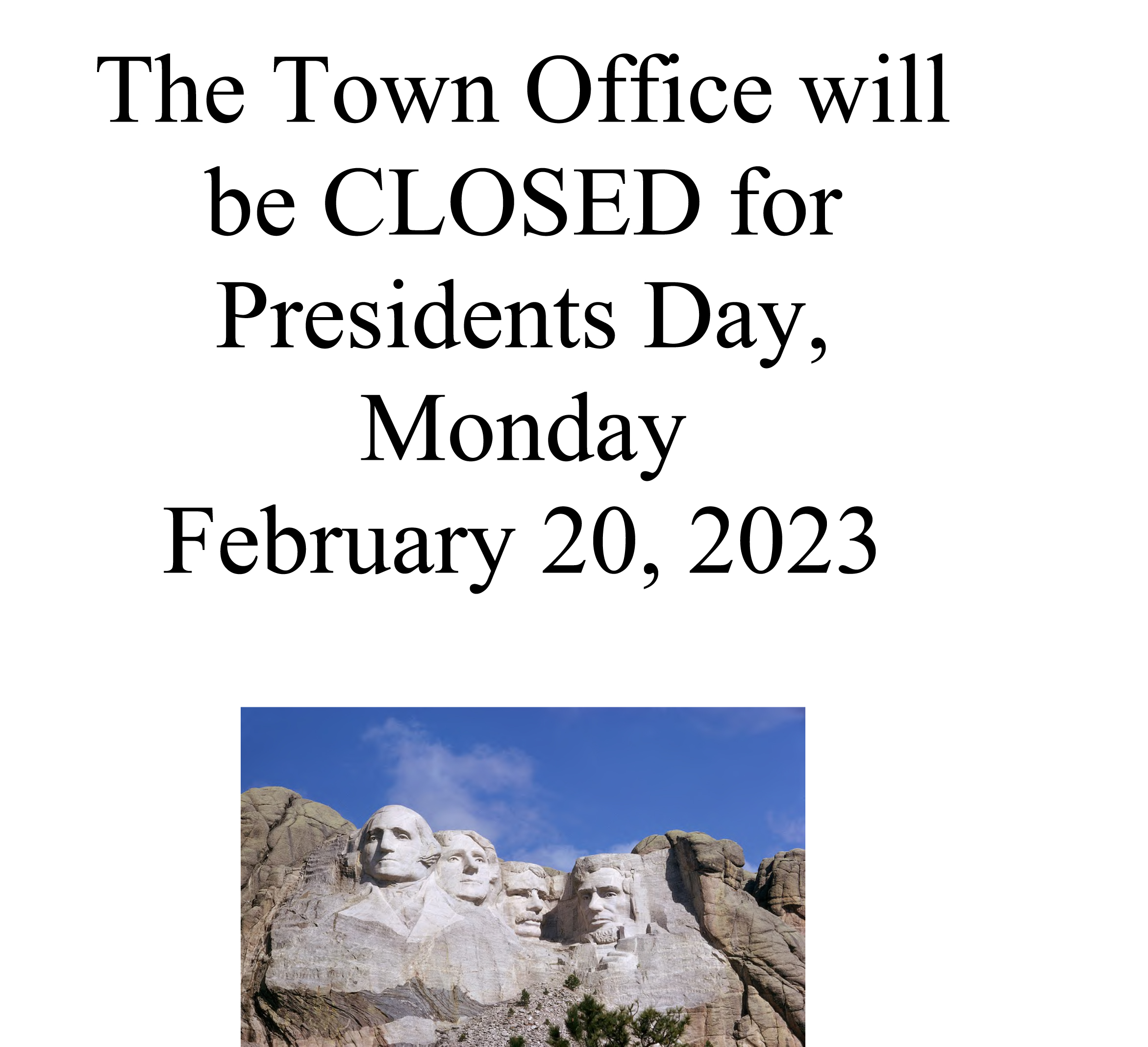 The Town Office- Closed Presidents Day, Monday, February 20, 2023 > Town Of  Carrabassett Valley” loading=”lazy” style=”width:100%;text-align:center;” /><small style=